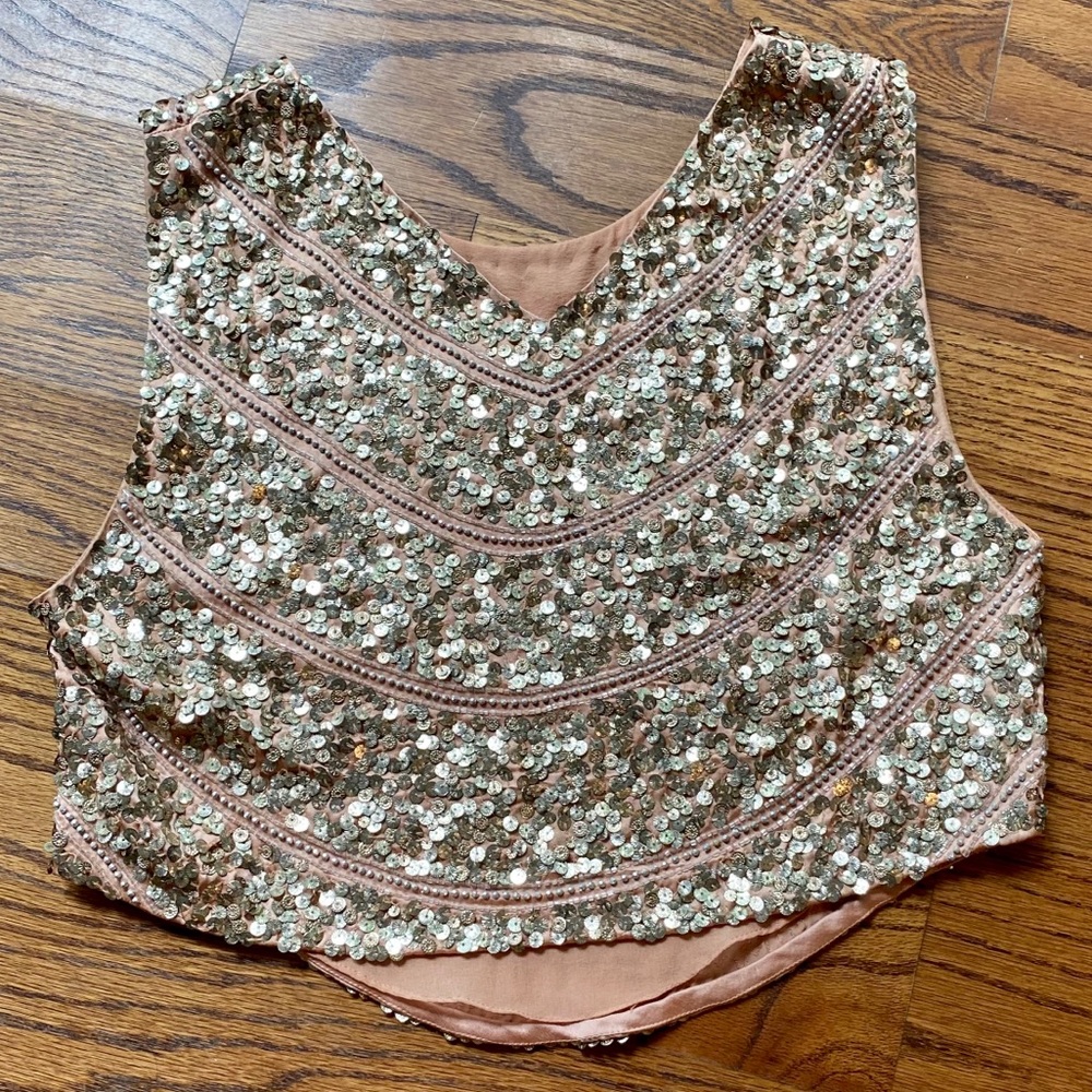 Haute Hippie Sequined Cropped Silk Vest Sz S NWOT - Picture 4 of 11